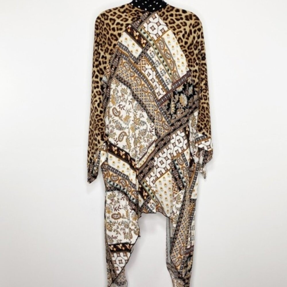 Alter'd State Leopard Patchwork Kimono S/M - Picture 4 of 6